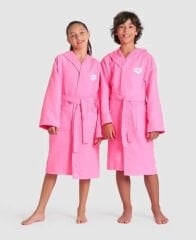 ARENA ZEAL JR ROBE/SHOCKING PINK-WHITE ÇOCUK BORNOZU