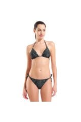Water Print Triangle Kadın Siyah Yüzücü Bikini 007085506