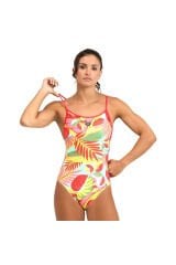 Tropic Swimsuit Lace Back Kadın Kırmızı Yüzücü Mayosu