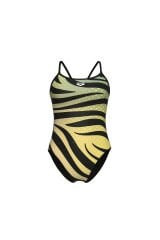 WOMEN'S ARENA MULTI STRIPES SWIMSUIT LACE BACK KADIN YÜZÜCÜ MAYOSU