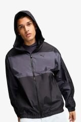 Mesh Lined Erkek Siyah Rüzgarlık 62747301
