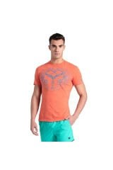 Solid Cotton Erkek Turuncu Günlük Stil T-shirt 006390980