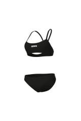 WOMEN'S BIKINI BANDEAU SOLID BLACK-WHITE