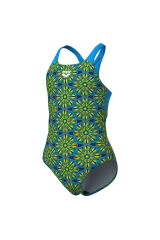 Floral Swimsuit Swim Pro Back Çocuk Yeşil Yüzücü Mayo 011788670