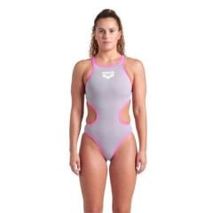 W ARENA ONE BIGLOGO ONE PIECE/SEA FOAM-FLUO PINK KADIN  YÜZÜCÜ MAYOSU