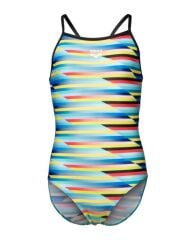 GIRL'S ARENA RACING STRIPE SWIMSUIT LIGHTDROP BACK KIZ ÇOCUK ANTREMAN MAYOSU