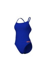 WOMEN'S TEAM SWIMSUIT CHALLENGE SOLID NEON BLUE-TEAM ORANGE
